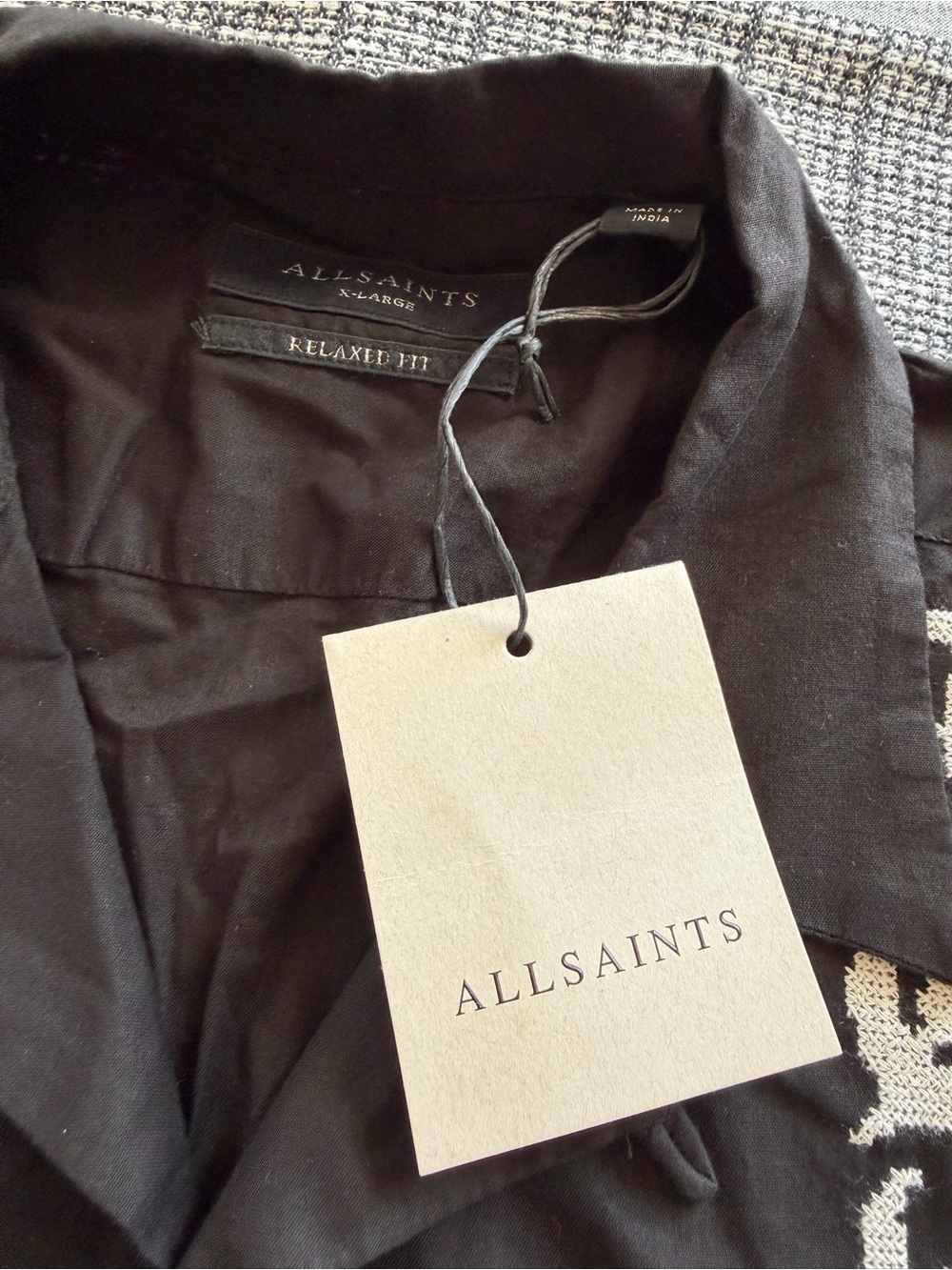 AllSaints Mens Casual Shirt Scripture Ss Shirt Faded Black X-Large - Picture 6 of 6